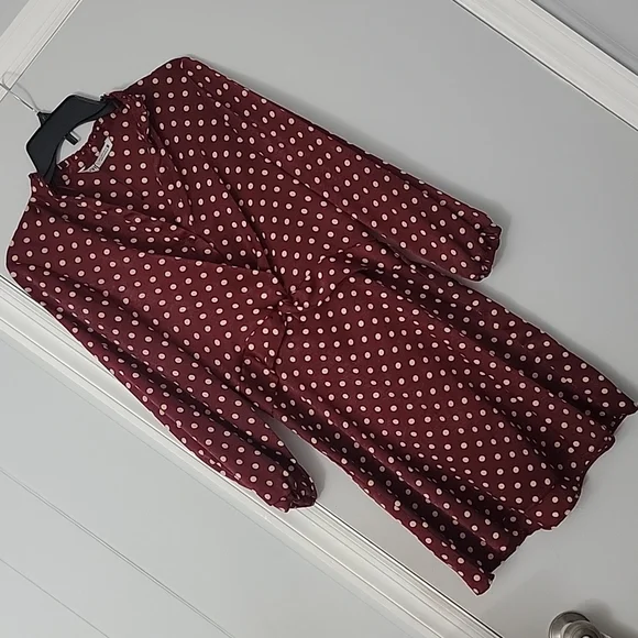 Zara | Dresses | Zara Polka Dot Holiday Red Dress | Poshmark
